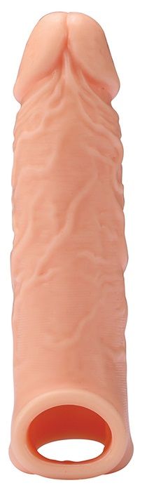 Телесная насадка EXTENDER WITH BALL STRAP 6.5 - 17 см. - Dream Toys - в Новокуйбышевске купить с доставкой