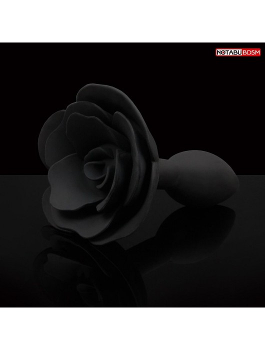 Черная гладкая анальная втулка-роза - Notabu - купить с доставкой в Новокуйбышевске