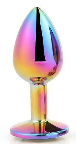 Голографическая анальная втулка с радужным кристаллом - 7,1 см. - Dream Toys - купить с доставкой в Новокуйбышевске