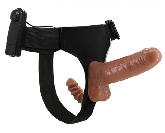 Страпон с вагинальной пробкой и вибрацией Ultra Passionate Harness - 16 см. - Baile - купить с доставкой в Новокуйбышевске