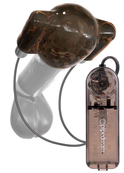 Дымчатый вибростимулятор головки пениса Dual Vibrating Head Teaser - Pipedream - в Новокуйбышевске купить с доставкой