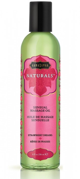 Массажное масло Naturals Strawberry Dreams с ароматом клубники - 236 мл. - Kama Sutra - купить с доставкой в Новокуйбышевске