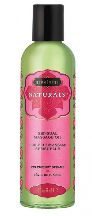 Массажное масло Naturals Strawberry Dreams с ароматом клубники - 59 мл. - Kama Sutra - купить с доставкой в Новокуйбышевске