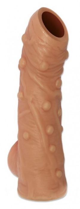 Телесная насадка с пупырышками и открытой головкой Nude Sleeve L - 14 см. - KOKOS - в Новокуйбышевске купить с доставкой