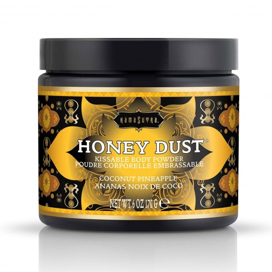 Пудра для тела Honey Dust Body Powder с ароматом кокоса и ананаса - 170 гр. - Kama Sutra - купить с доставкой в Новокуйбышевске