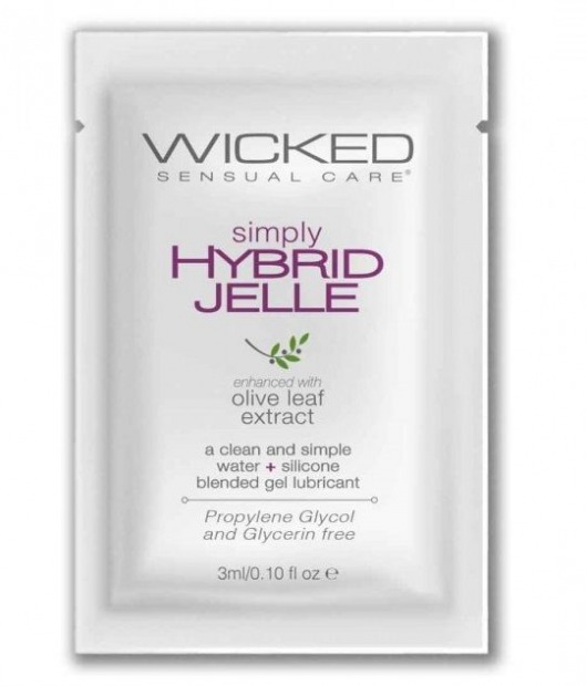 Гель-лубрикант на водно-силиконовой основе Simply Hybrid Jelle - 3 мл. - Wicked - купить с доставкой в Новокуйбышевске