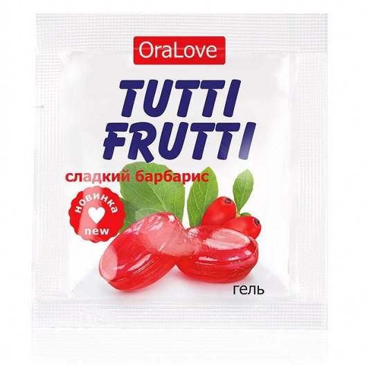 Гель-смазка Tutti-frutti со вкусом барбариса - 4 гр. - Биоритм - купить с доставкой в Новокуйбышевске