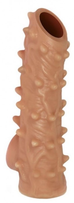 Телесная насадка с шипами и открытой головкой Nude Sleeve S - 10 см. - KOKOS - в Новокуйбышевске купить с доставкой