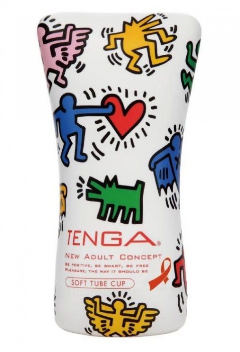 Мастурбатор-туба Keith Haring Soft Tube CUP - Tenga - в Новокуйбышевске купить с доставкой
