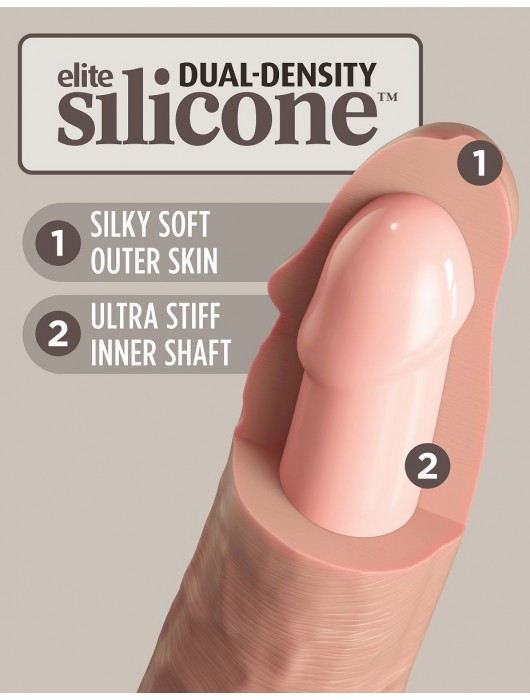 Телесный фаллоимитатор 6  Silicone Dual Density Cock - 17 см. - Pipedream