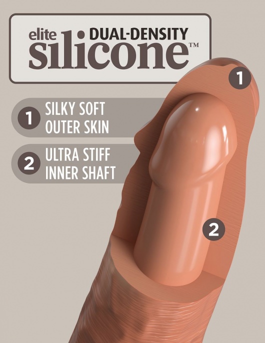 Кофейный фаллоимитатор 8  Silicone Dual Density Cock - 22,8 см. - Pipedream