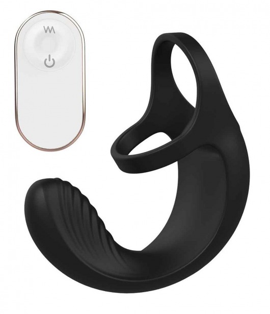 Черный анальный стимулятор с эрекционными кольцами Remote Couple Teaser - Dream Toys - в Новокуйбышевске купить с доставкой