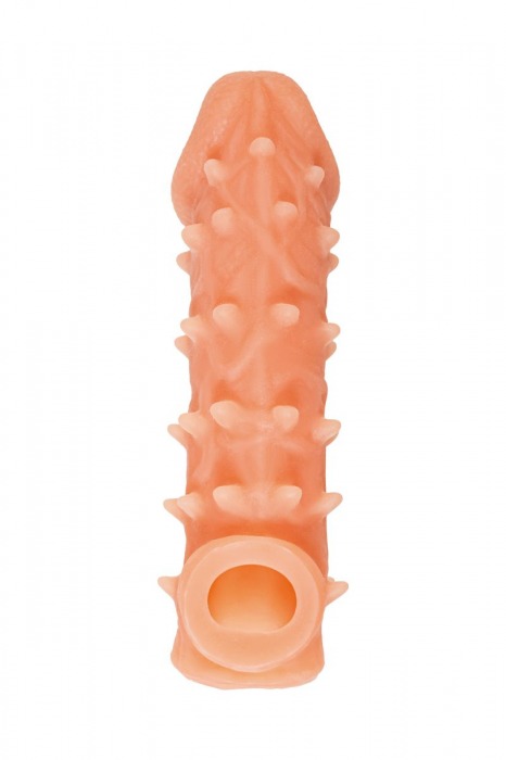 Телесная закрытая насадка с пупырышками Cock Sleeve Size M - 15,6 см. - KOKOS - в Новокуйбышевске купить с доставкой