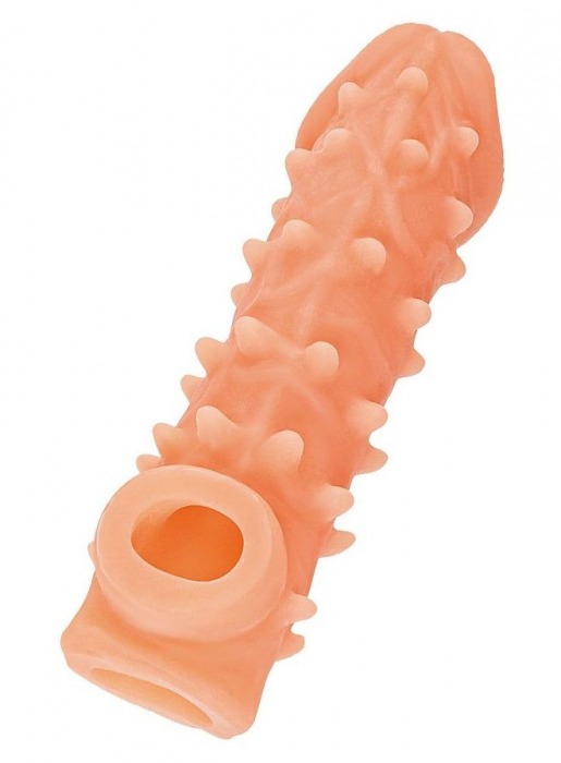 Телесная закрытая насадка с пупырышками Cock Sleeve Size L - 17,6 см. - KOKOS - в Новокуйбышевске купить с доставкой