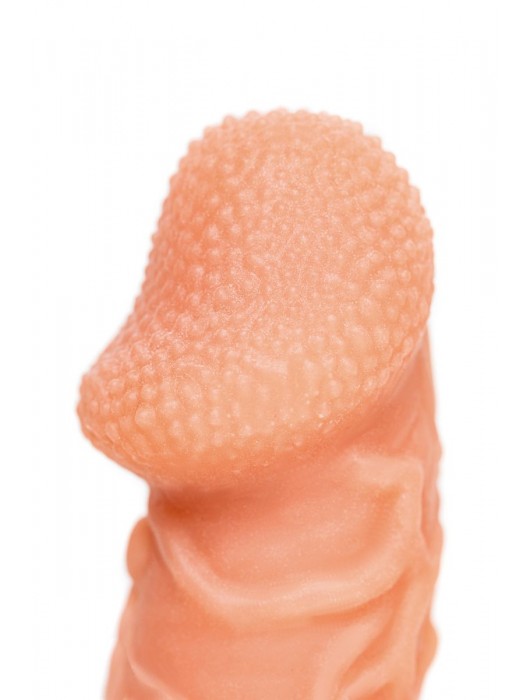 Телесная закрытая насадка с венками Cock Sleeve Size S - 13,8 см. - KOKOS - в Новокуйбышевске купить с доставкой