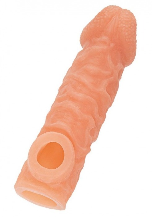 Телесная закрытая насадка с шершавой головкой Cock Sleeve Size L - 17,6 см. - KOKOS - в Новокуйбышевске купить с доставкой