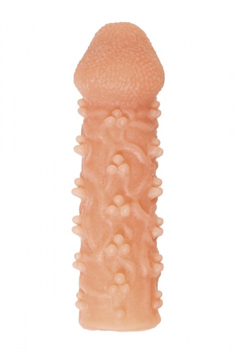 Телесная закрытая насадка с пучками шишечек Cock Sleeve Size M - 15,6 см. - KOKOS - в Новокуйбышевске купить с доставкой