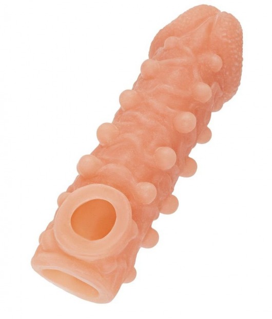 Телесная закрытая насадка с шариками Cock Sleeve Size M - 15,6 см. - KOKOS - в Новокуйбышевске купить с доставкой