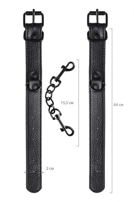 Узкие черные наручники на сцепке - ToyFa - купить с доставкой в Новокуйбышевске