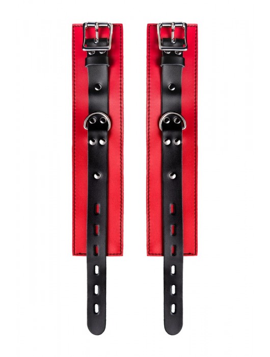 Красно-черные оковы на ноги из кожи - ToyFa - купить с доставкой в Новокуйбышевске