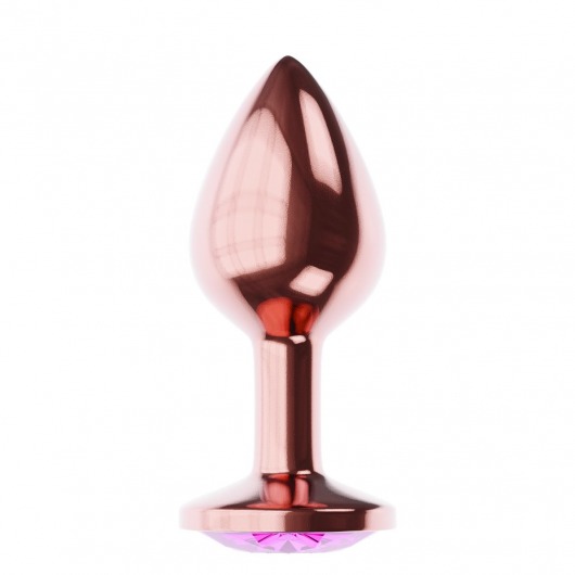 Пробка цвета розового золота с лиловым кристаллом Diamond Quartz Shine L - 8,3 см. - Lola Games - купить с доставкой в Новокуйбышевске