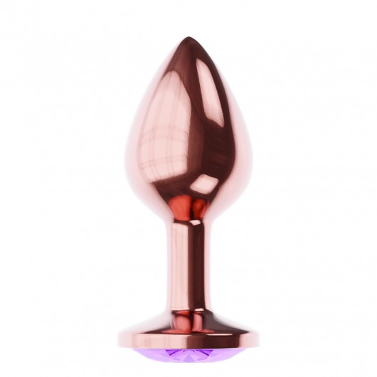 Пробка цвета розового золота с фиолетовым кристаллом Diamond Amethyst Shine L - 8,3 см. - Lola Games - купить с доставкой в Новокуйбышевске