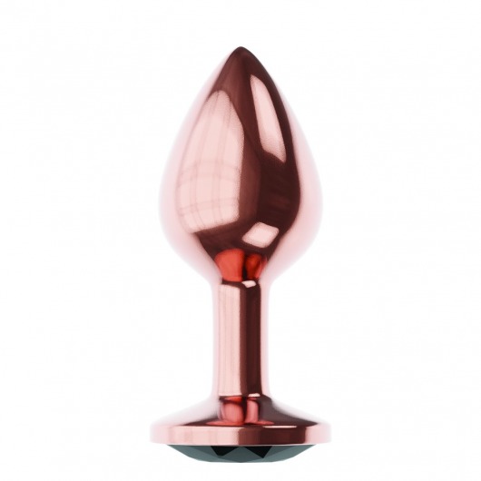 Пробка цвета розового золота с черным кристаллом Diamond Jet Shine L - 8,3 см. - Lola Games - купить с доставкой в Новокуйбышевске