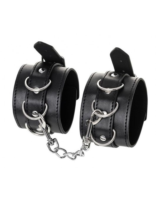 Черные оковы Anonymo из искусственной кожи - ToyFa - купить с доставкой в Новокуйбышевске