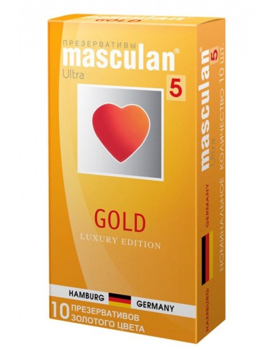 Презервативы Masculan Ultra Gold с золотым напылением и ароматом ванили - 10 шт. - Masculan - купить с доставкой в Новокуйбышевске