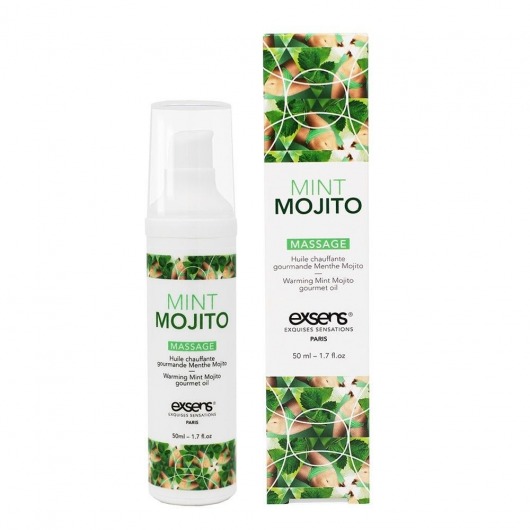 Разогревающее массажное масло с ароматом мохито Gourmet Mint Mojito - 50 мл. - Exsens - купить с доставкой в Новокуйбышевске