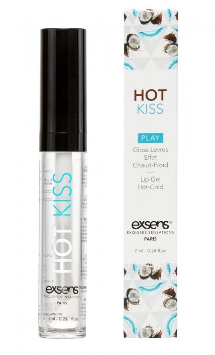 Блеск для губ Hot Kiss Coconut с ароматом кокоса - 7 мл. - Exsens - купить с доставкой в Новокуйбышевске