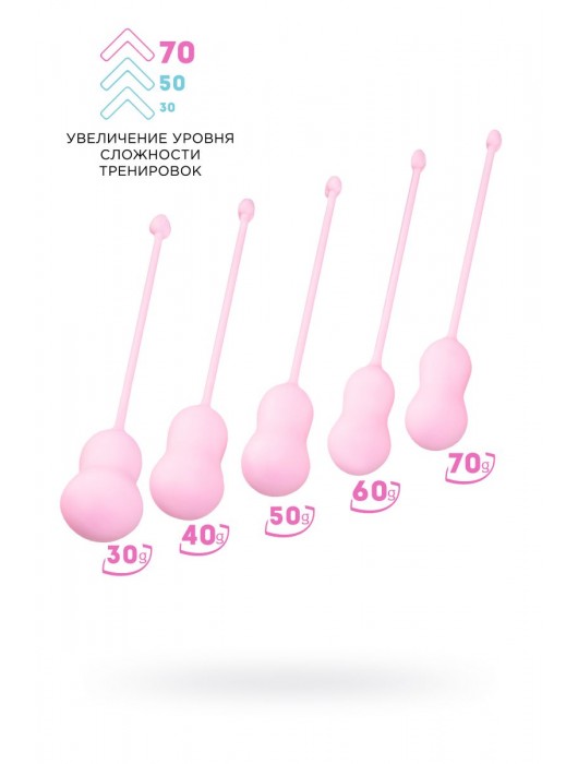 Набор из 5 розовых вагинальных шариков Tulips - ToyFa