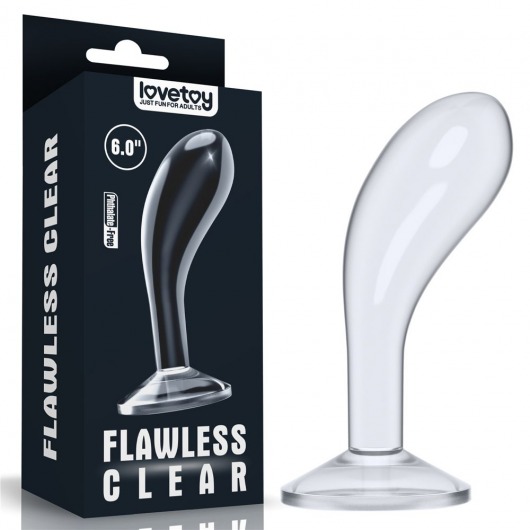 Прозрачный стимулятор простаты Flawless Clear Prostate Plug - 15 см. - Lovetoy - в Новокуйбышевске купить с доставкой