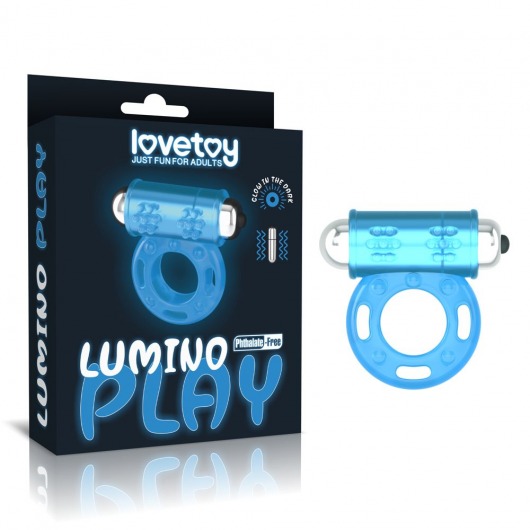 Голубое, светящееся в темноте эрекционное виброкольцо Lumino Play Vibrating Penis Ring - Lovetoy - в Новокуйбышевске купить с доставкой