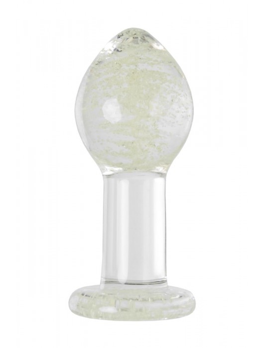 Прозрачная, светящаяся в темноте анальная втулка - 6,5 см. - Sexus