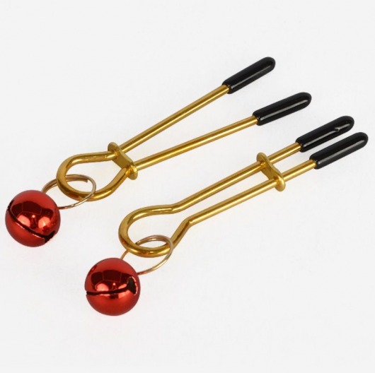Золотистые зажимы с колокольчиками Gold - Sitabella - купить с доставкой в Новокуйбышевске