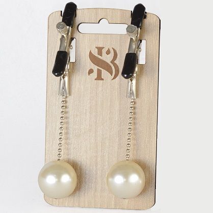 Зажимы на соски с бусинами под жемчуг Pearl - Sitabella - купить с доставкой в Новокуйбышевске