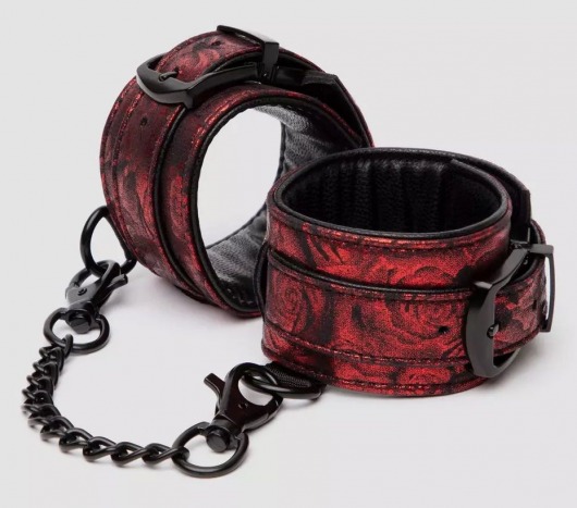 Красно-черные наручники Reversible Faux Leather Wrist Cuffs - Fifty Shades of Grey - купить с доставкой в Новокуйбышевске