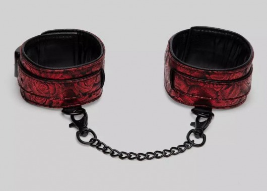 Красно-черные оковы Reversible Faux Leather Ankle Cuffs - Fifty Shades of Grey - купить с доставкой в Новокуйбышевске