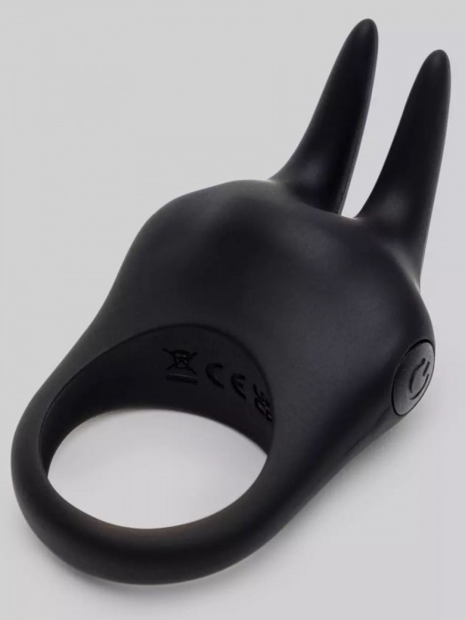 Черное эрекционное виброкольцо Sensation Rechargeable Vibrating Rabbit Love Ring - Fifty Shades of Grey - в Новокуйбышевске купить с доставкой