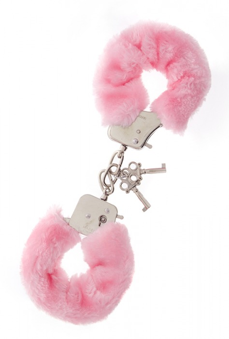 Металлические наручники с розовой меховой опушкой METAL HANDCUFF WITH PLUSH PINK - Dream Toys - купить с доставкой в Новокуйбышевске