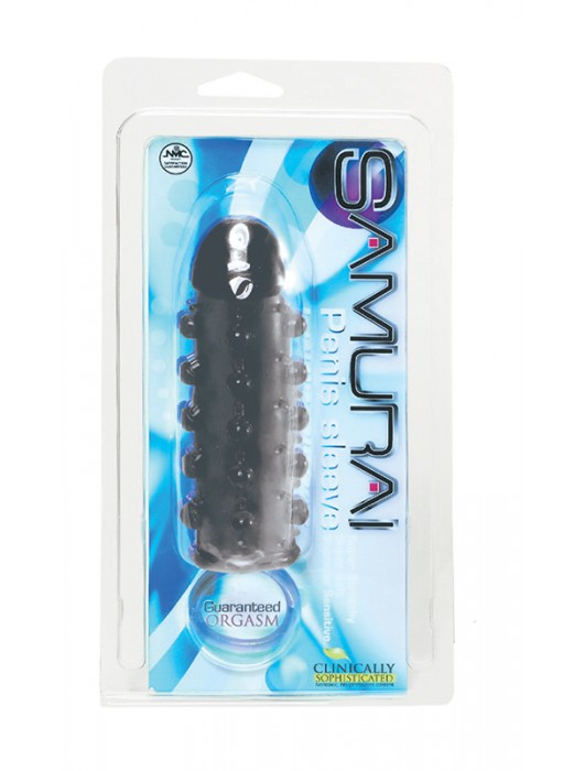 Дымчатая стимулирующая насадка с закрытой головкой SAMURAI PENIS SLEEVE BLACK - 14,5 см. - NMC - в Новокуйбышевске купить с доставкой