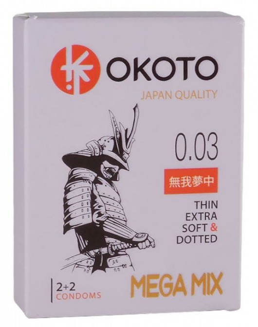 Набор из 4 презервативов OKOTO MegaMIX - Sitabella - купить с доставкой в Новокуйбышевске