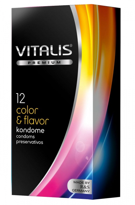 Цветные ароматизированные презервативы VITALIS PREMIUM color   flavor - 12 шт. - Vitalis - купить с доставкой в Новокуйбышевске