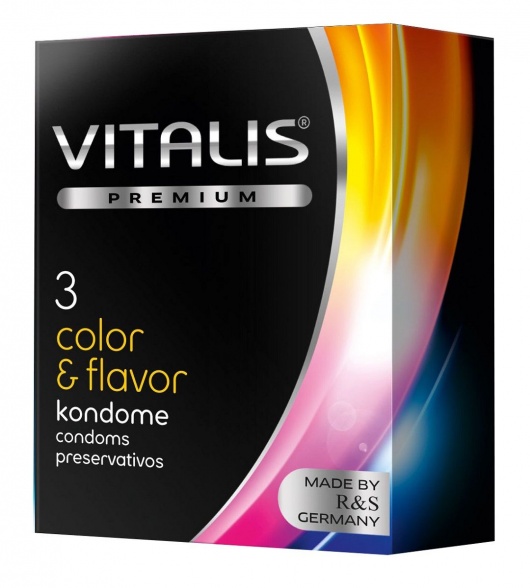 Цветные ароматизированные презервативы VITALIS PREMIUM color   flavor - 3 шт. - Vitalis - купить с доставкой в Новокуйбышевске