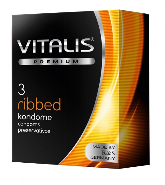 Ребристые презервативы VITALIS PREMIUM ribbed - 3 шт. - Vitalis - купить с доставкой в Новокуйбышевске