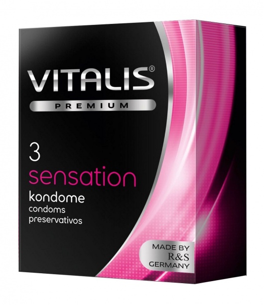 Презервативы с пупырышками и кольцами VITALIS PREMIUM sensation - 3 шт. - Vitalis - купить с доставкой в Новокуйбышевске