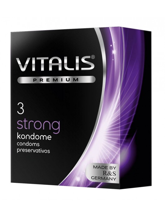 Презервативы с утолщенной стенкой VITALIS PREMIUM strong - 3 шт. - Vitalis - купить с доставкой в Новокуйбышевске