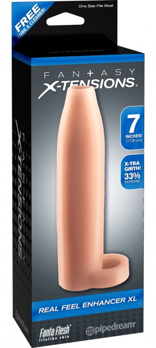 Телесная насадка Real Feel Enhancer XL - 17 см. - Pipedream - в Новокуйбышевске купить с доставкой