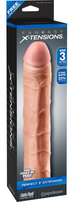 Телесная удлиняющая насадка Perfect 3 Extension - 22 см. - Pipedream - в Новокуйбышевске купить с доставкой